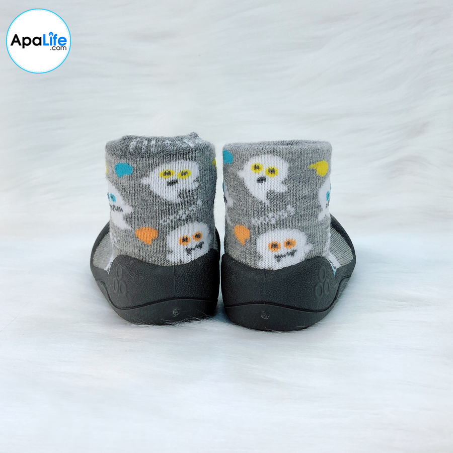 Attipas Halloween - Gray/ AT009 - Giày tập đi cho bé trai /bé gái từ 3 - 24 tháng nhập Hàn Quốc: đế mềm, êm chân &amp; chống trượt