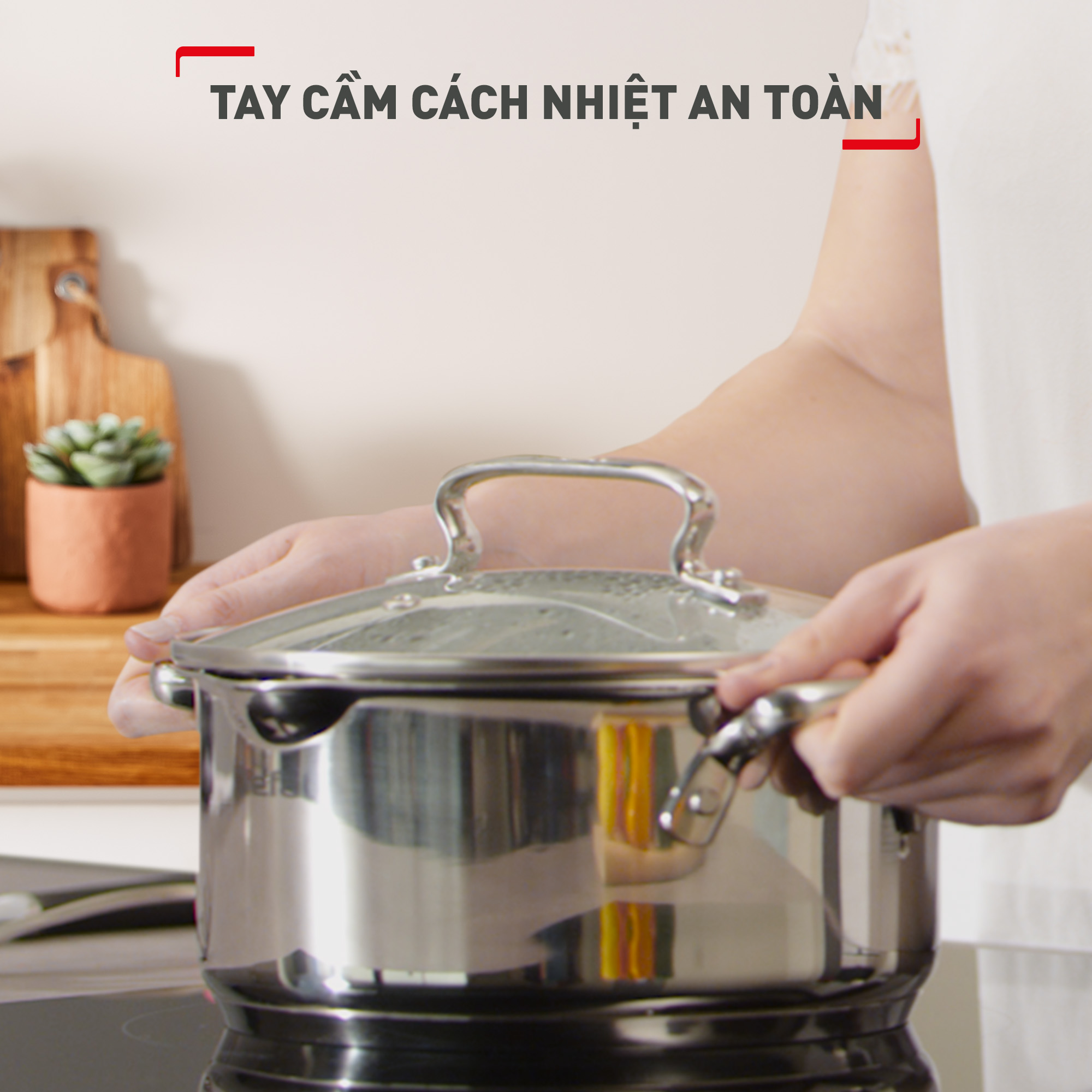 Bộ 3 nồi inox cao cấp Tefal Duetto Plus (Quánh 16cm - 1.4L, Nồi 20cm - 2.8L, Nồi 24cm - 4.9L) - Hàng chính hãng