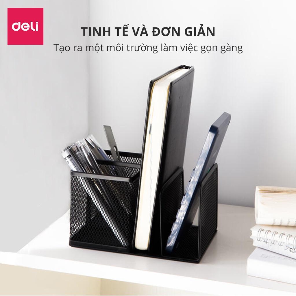 Khay Đựng Bút Và Tài Liệu Dạng Lưới Đa Năng Deli - Khay Đựng Bút, Tài Liệu, Máy Tính Để Bàn Giúp Bàn Làm Việc Gọn Gàng - 8917