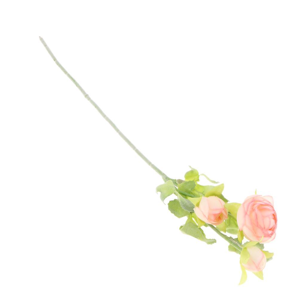 3-head Artificial Silk Flower Victoria Rose Wedding Bouquet DIY Decor