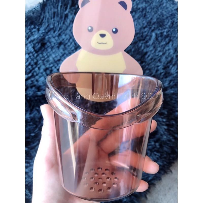 Ly cốc đựng bàn chải kem đánh răng dán tường hình gấu
