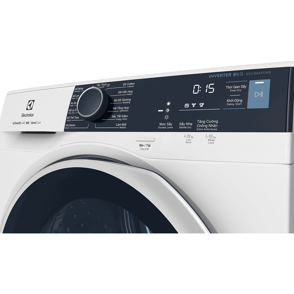 Máy sấy ngưng tụ Electrolux 8kg UltimateCare 500 EDC804P5WB - Hàng chính hãng