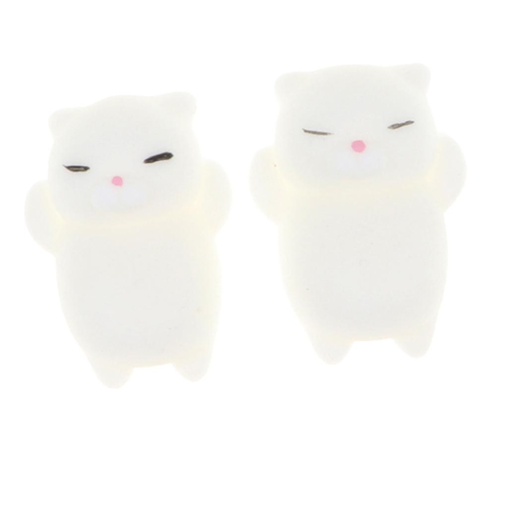 2 Pcs Squishy Soft Slow Rising Squishes TPR Stress Relief Mini Cat Toy