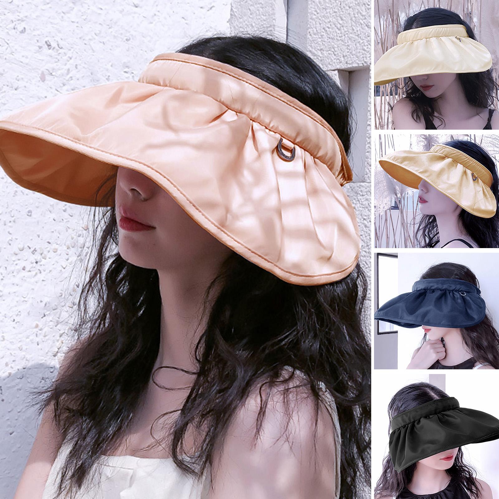 Mũ che nắng cho phụ nữ 2 trong 1, thiết kế rộng vành cuộn lên, có thể gập lại có thể điều chỉnh, chống tia cực tím ,đi biển