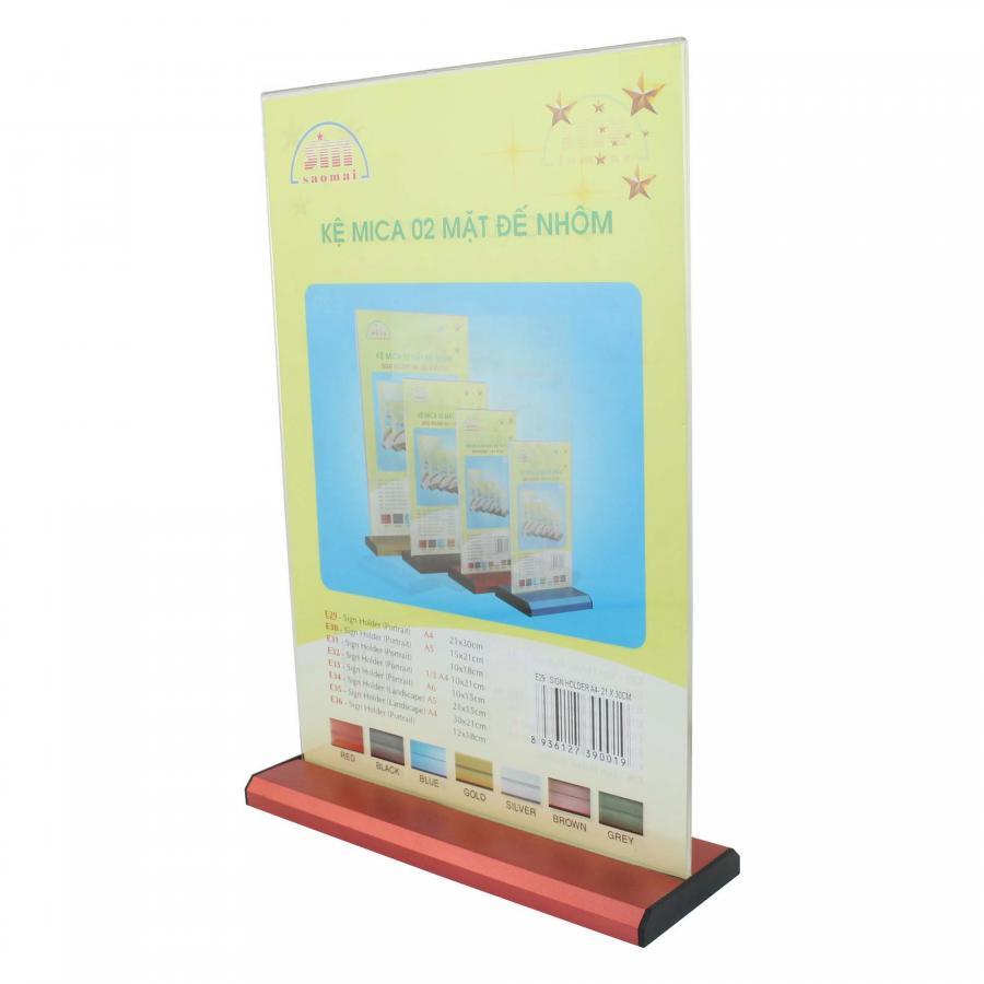 Kệ Tờ Rơi Mica Đế Nhôm E31