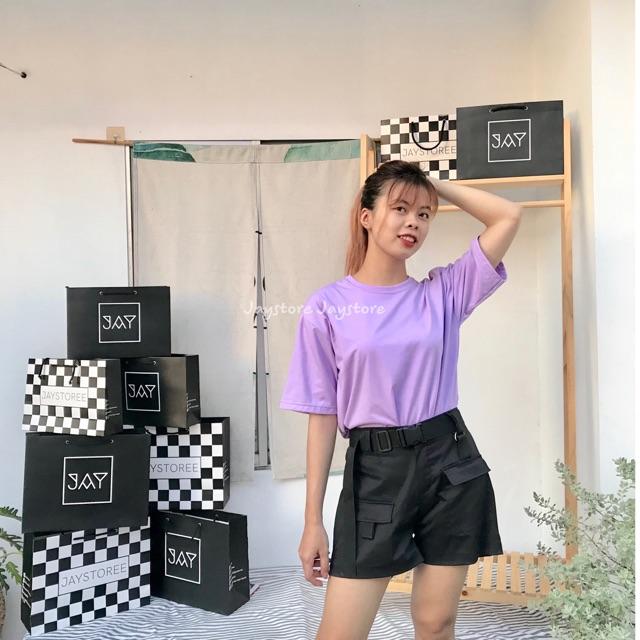 Áo Thun Trơn Unisex VÀNG/TÍM/XÁM/ĐEN/TRẮNG/NÂU/TAN form Nam Nữ unisex ️ Kiểu áo phông form rộng Jaystoree