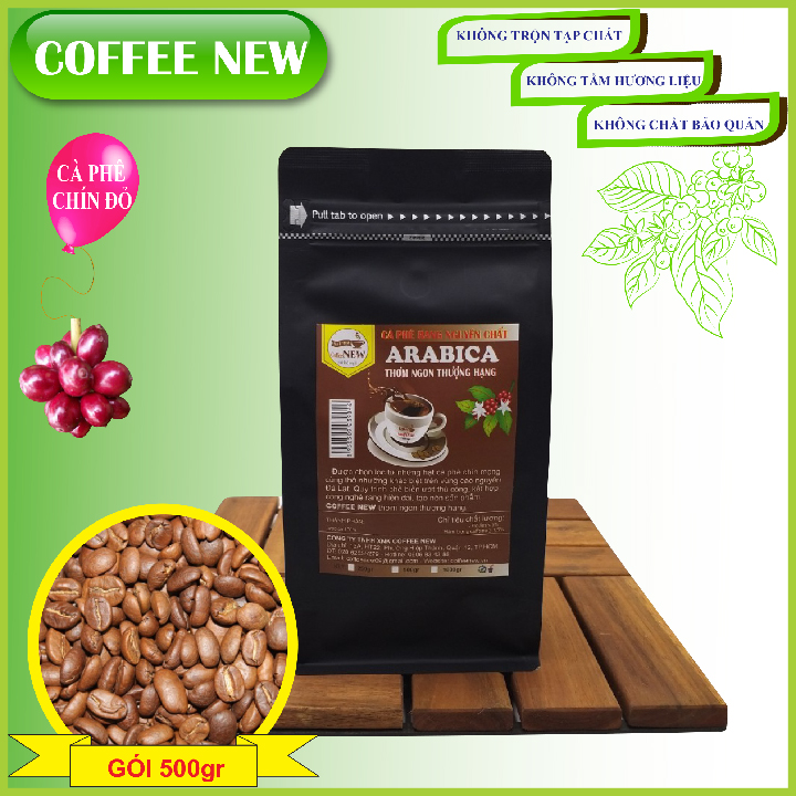 Cà Phê ARABICA Cầu Đất - Trọng Lượng 200g, 500g, 1kg - Rang Mộc Nguyên Chất - Pha Máy Hoặc Pha Phin - Hương Trái Cây, Vị Chua Thanh, Hậu Ngọt, Màu Nước Trong Trẻo - Coffee New