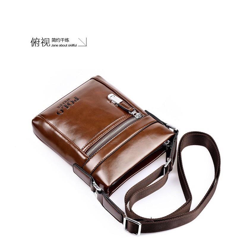 Túi đeo chéo nam da bò POLO cao cấp T66 KT 19x22x4cm - DH STORE