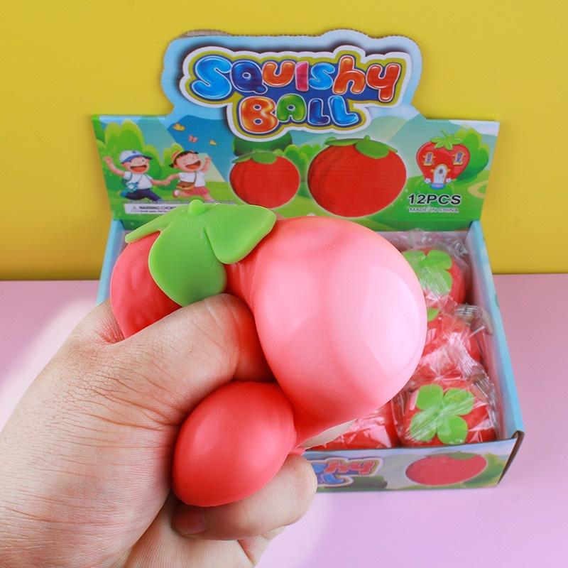 Squishy QUẢ DÂU TÂY ĐỎ Mochi mềm mịn dễ thương chân thực giảm stress co dãn đàn hồi ngộ nghĩnh bóp giải trí