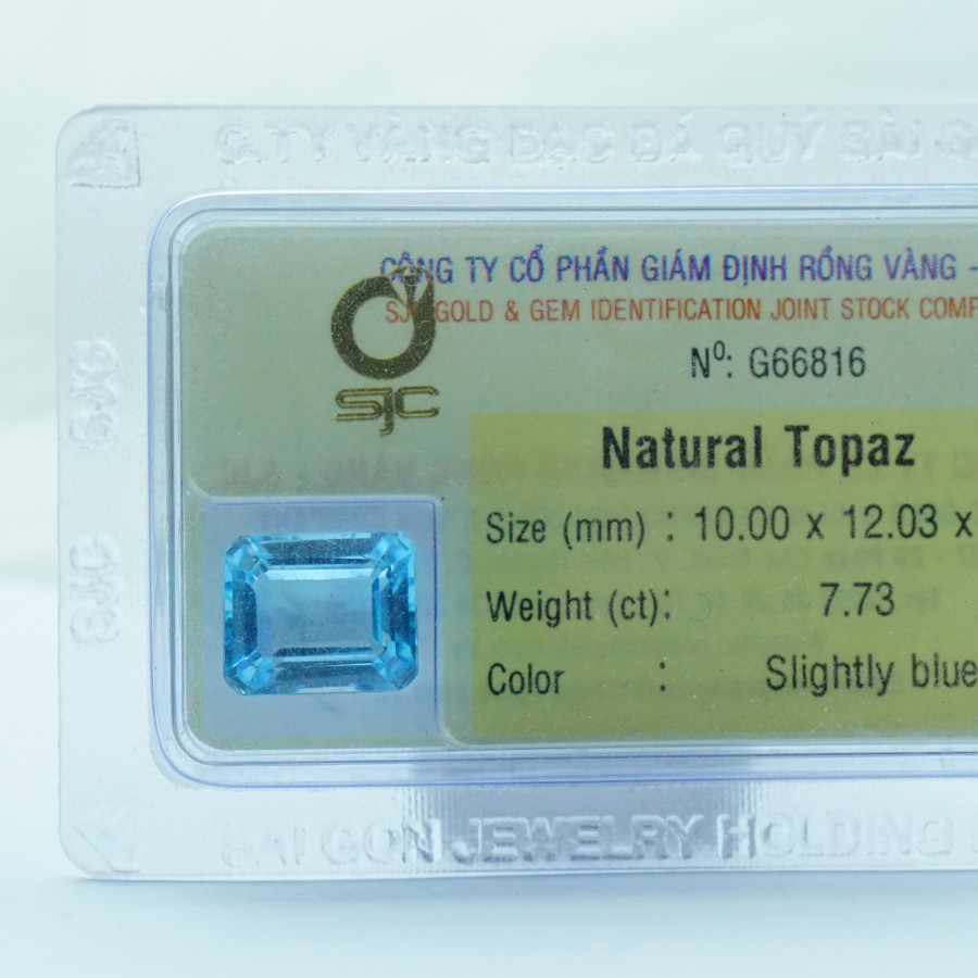 Viên đá kiểm định Topaz tự nhiên mài giác chữ nhật - 66816