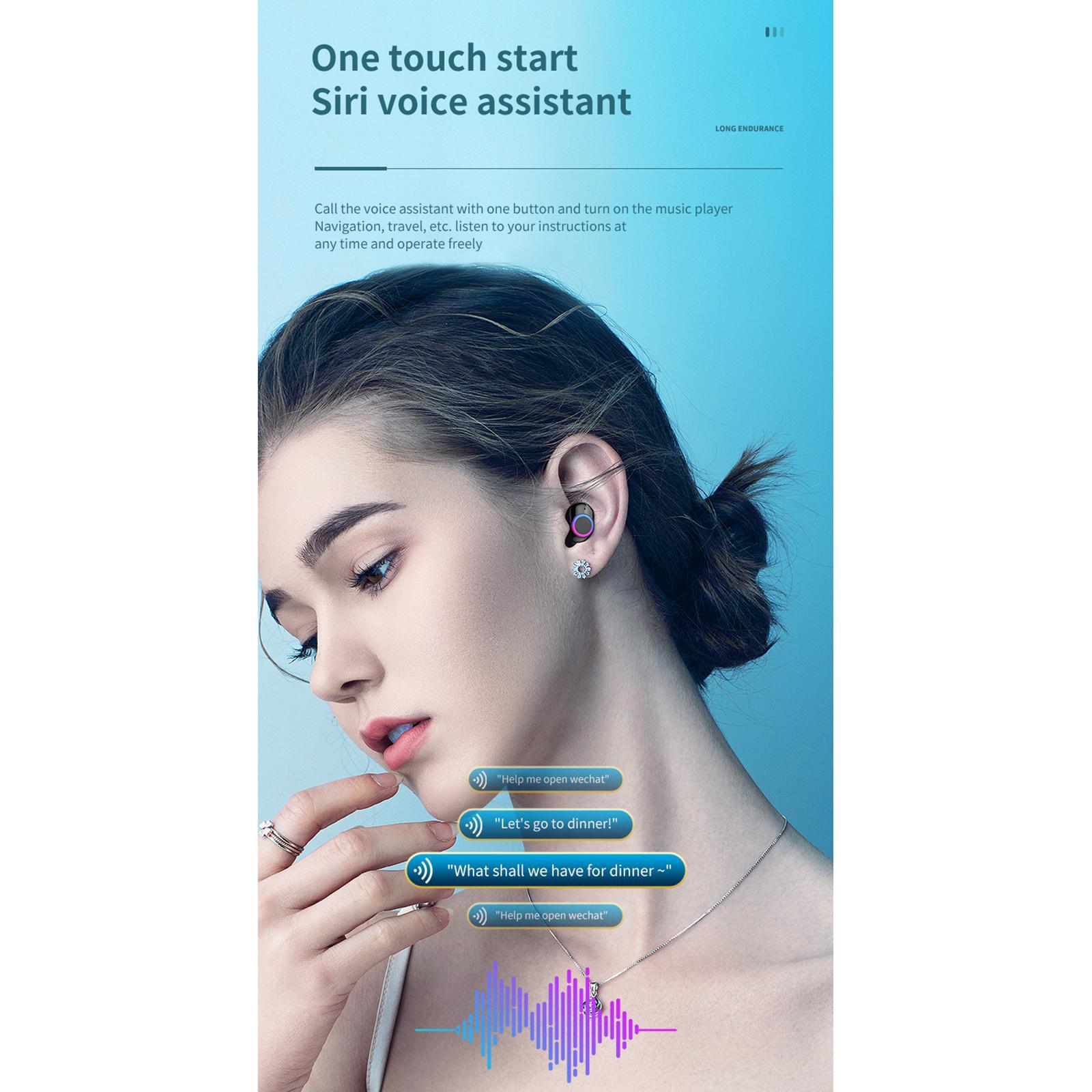 Wireless 5.2 Bluetooth Earbuds in Ear Headphone HiFi Stereo Built in Mic Waterproof Sport Headset for Game Running Driving 3D Deep Bass