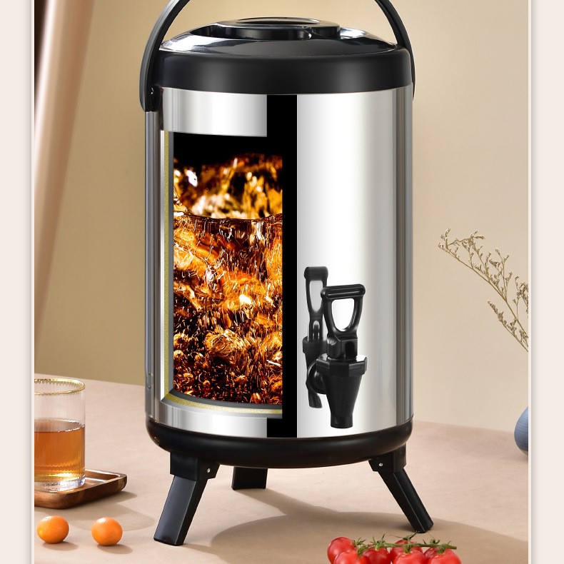 Bình Ủ Trà Dung Tích 6L 8L 10L 12L 3 Lớp Giữ Nhiệt, Chất Liệu Inox 304, Có Vòi Nước Chuyên Dụng - Hàng Chính Hãng