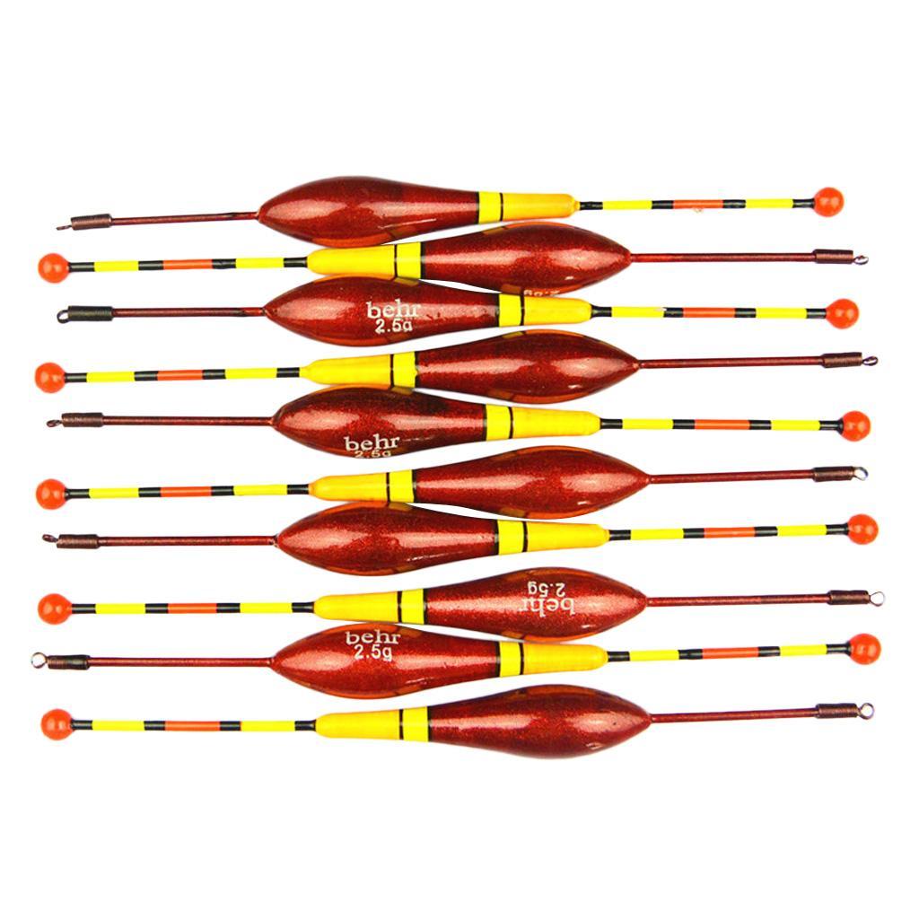 10pcs Fishing Wood Floats Bobbers Vertical Buoy Carp Coarse Fishing Tackle