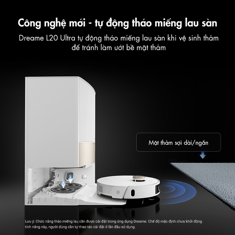 Robot lau sàn hút bụi tự làm sạch thông minh Dreame Bot L20 Ultra - Bản quốc tế - Hàng chính hãng