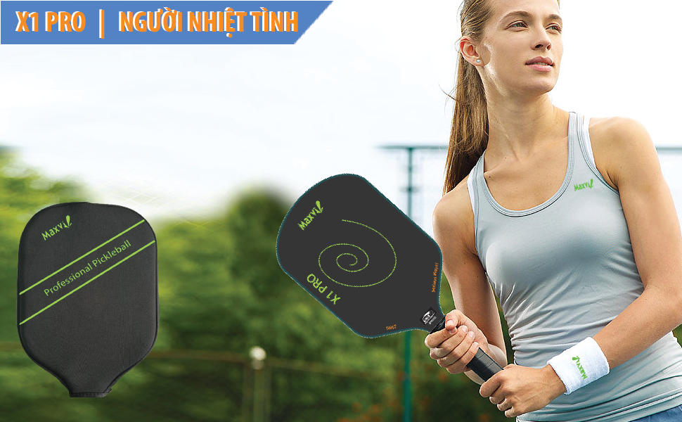 VỢT PICKLEBALL MAXVI X1 PRO MẶT VỢT CARBON PHA TEFLON TẠO ĐỘ DẺO DAI (CÓ ÍT TRỢ LỰC)
