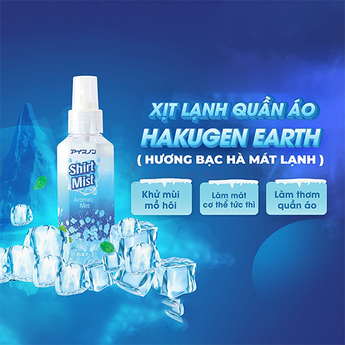 Xịt lạnh quần áo Hakugen Earth Ice Non (100ml) - Hàng chính hãng