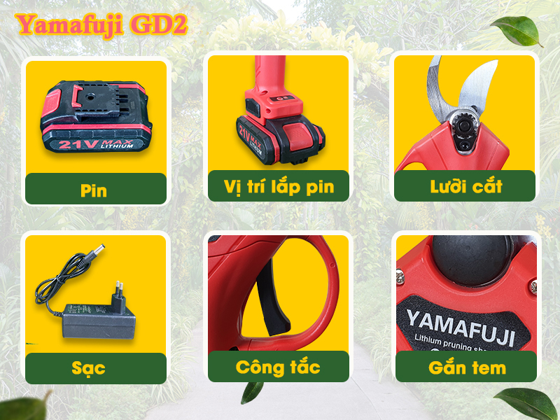 Máy cắt/tỉa cành chạy pin Yamafuji GD2