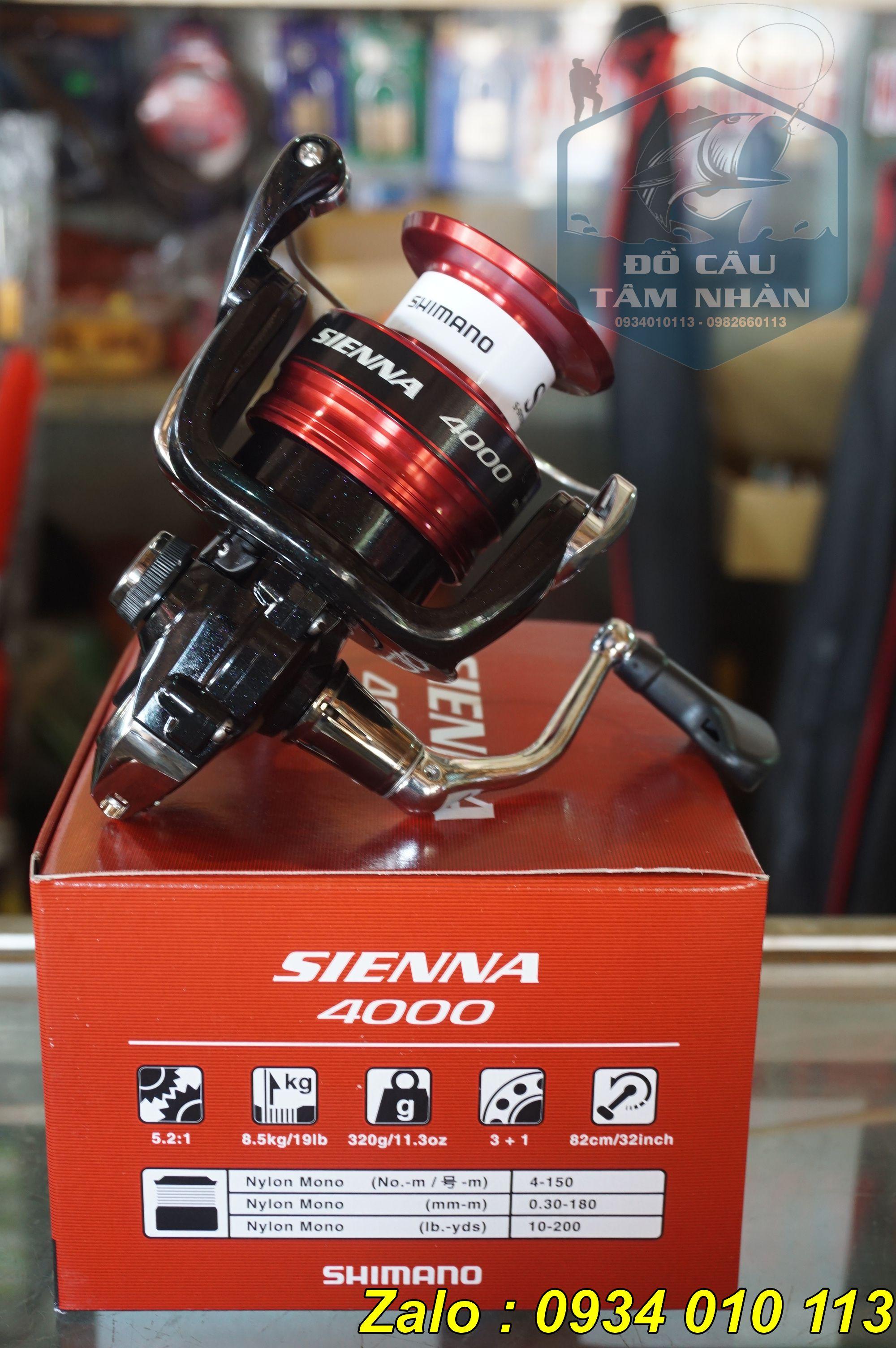 Máy câu Shimano Sienna FG có các size từ 1000 đến 4000