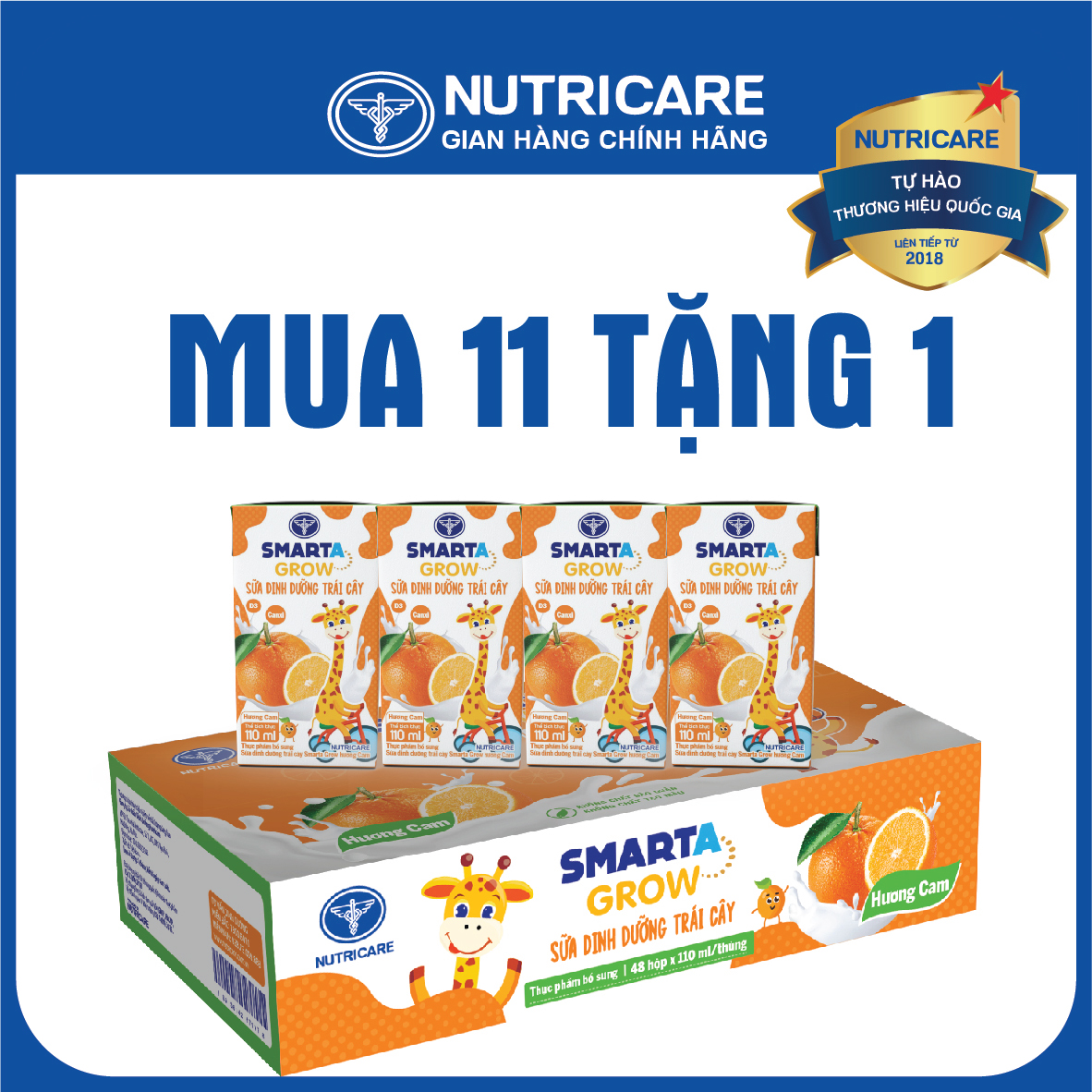 Sữa nước Nutricare Smarta Grow vị cam (110ml)