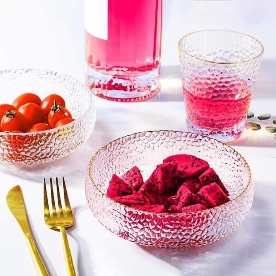 TÔ ĂN SALAD HOA QUẢ THỦY TINH CAO CẤP VÂN SẦN - VD153