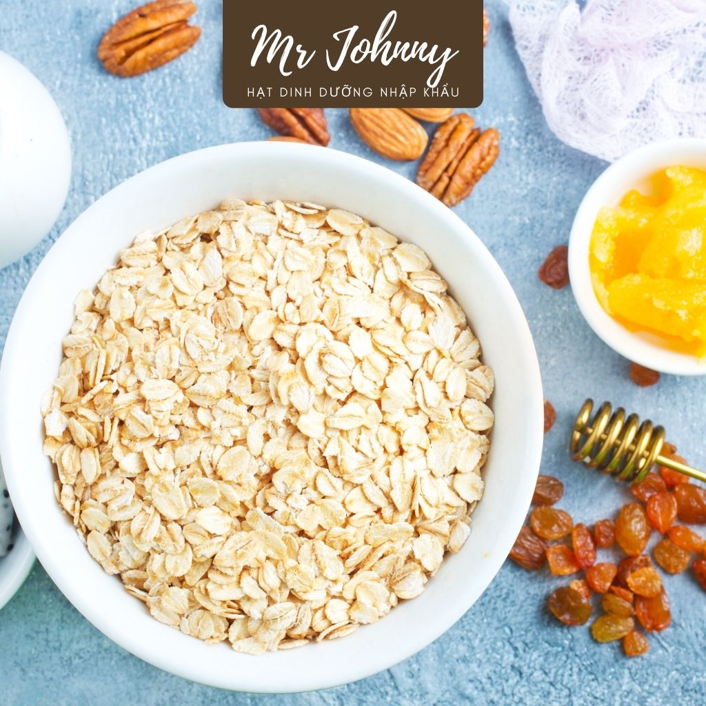 Combo 5 Bịch Yến Mạch Úc Tươi Mr Johnny 500g - Cho người ăn kiêng, giảm cân - Cán mỏng - Rolled Oat (Vàng)