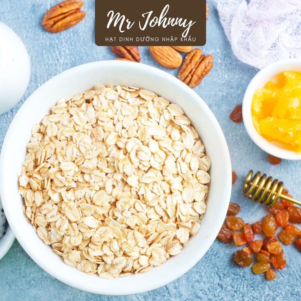 Thùng 10 Bịch 500g Yến Mạch Úc Tươi Mr Johnny - Cho người ăn kiêng, giảm cân - Cán mỏng - Rolled Oat (Vàng)