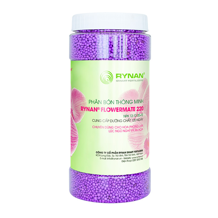 Phân Bón Thông Minh Rynan Flowermate 220 Hũ 1.36Kg - Giúp Phong Lan Ra Hoa, Trổ Đồng Loạt, Lâu Tàn