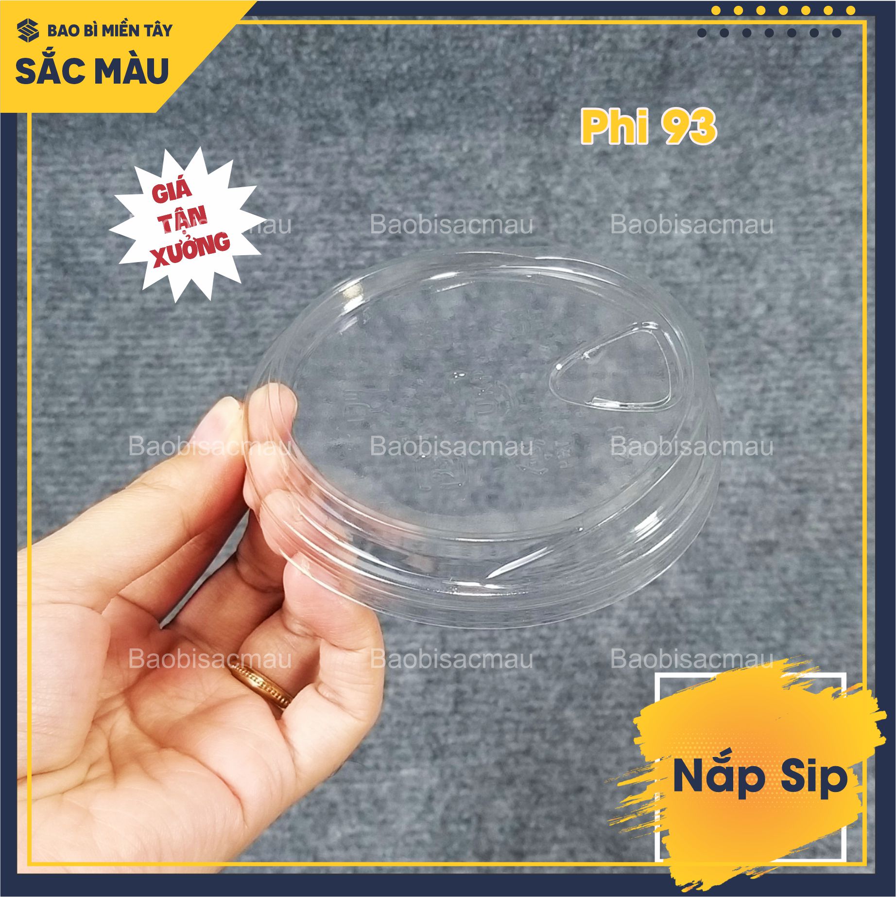 Sỉ 50 Nắp Sip nhựa phi 93mm và 98mm nắp ly trà sữa, cà phê, nước ép...