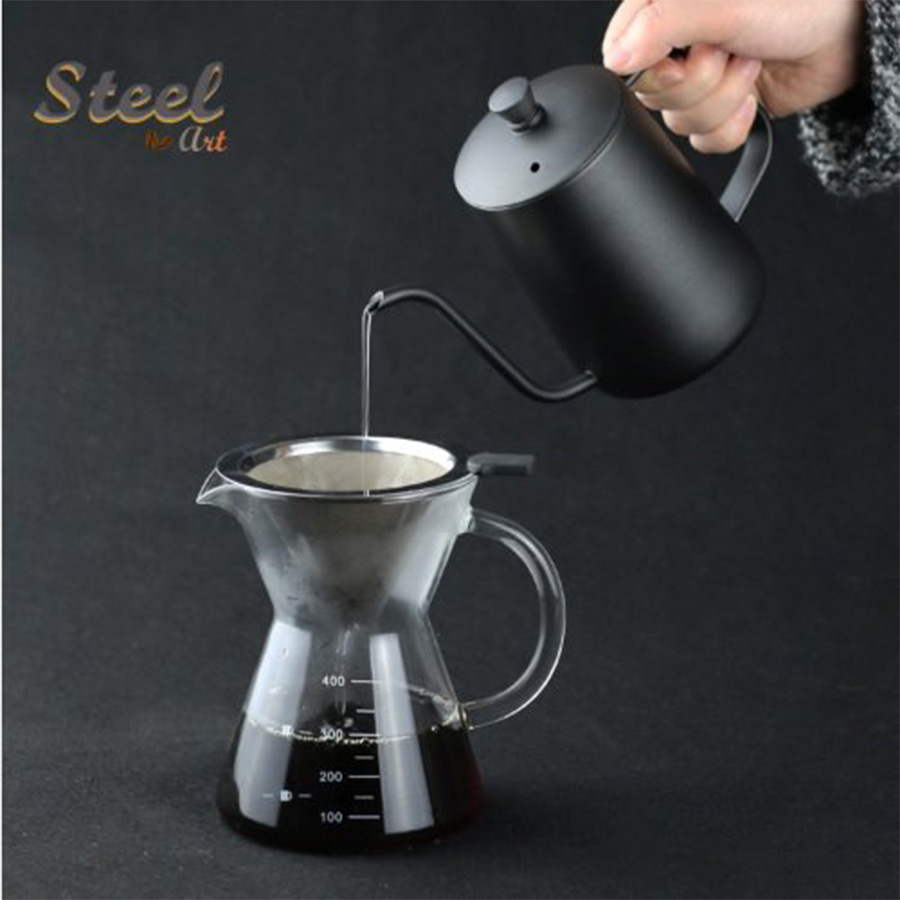 Bình cổ ngỗng bình drip pha cà phê cafe ấm cổ ngỗng vòi dài 600ml