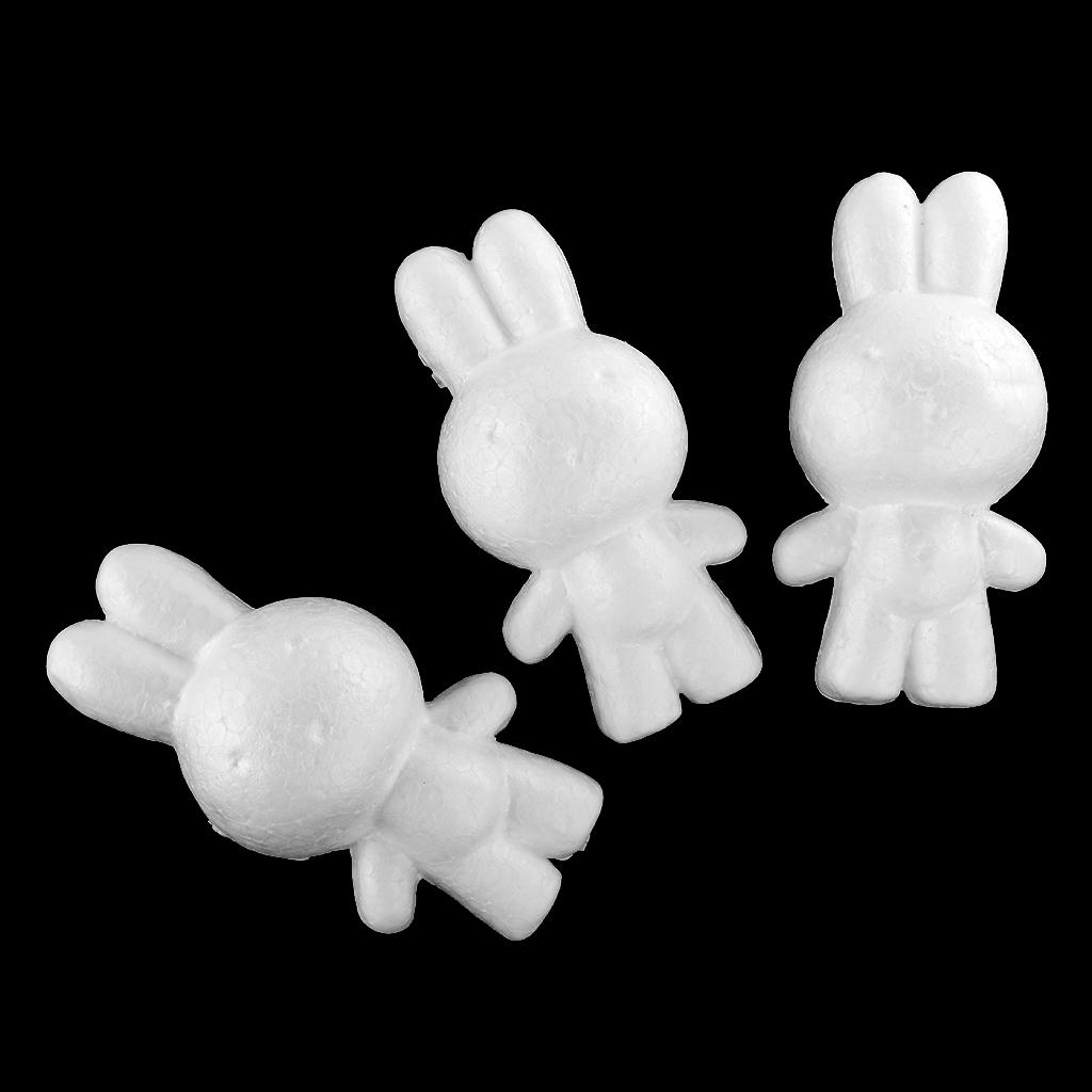 15x Large 10/14cm Foam Eggs Rabbits Blank Decorations Unfinished Ornaments