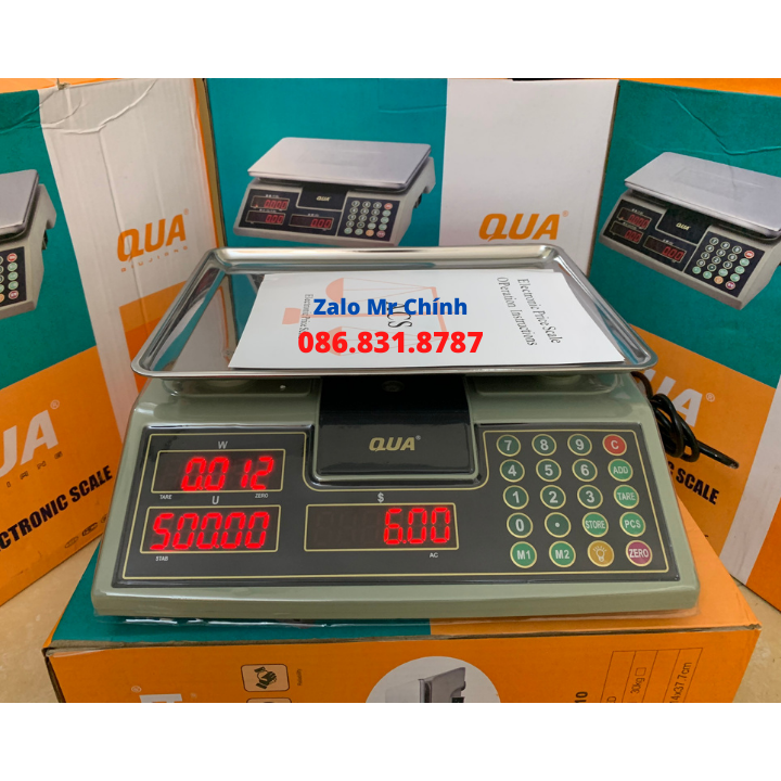 Cân điện tử tính tiền hàng 30kg, cân điện tử cân hàng Qua910, cân tính tiền dùng cho siêu thị, tạp hóa, bách hóa, chợ hải sản