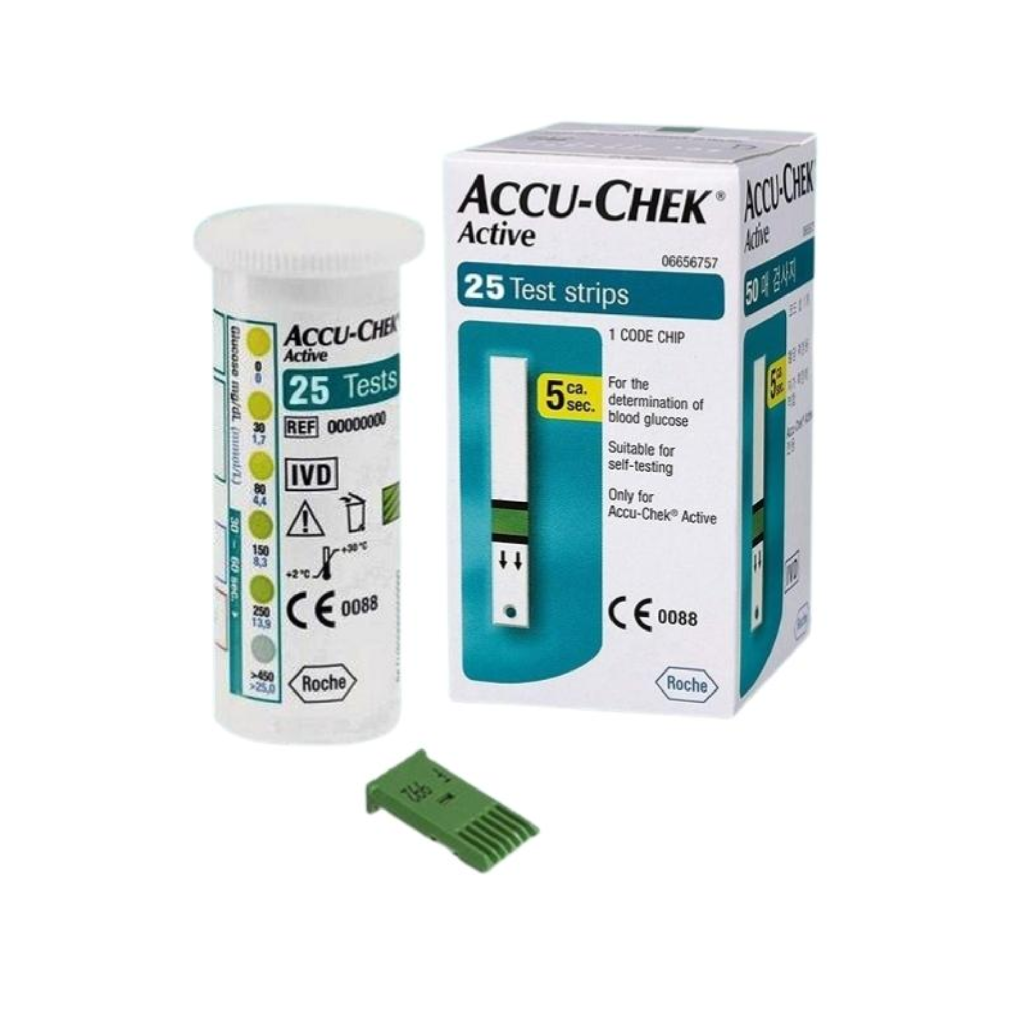 [Chính Hãng] Hộp 25 que thử đường huyết Accu-Chek Active, nhập khẩu chính ngạch, tem niêm phong