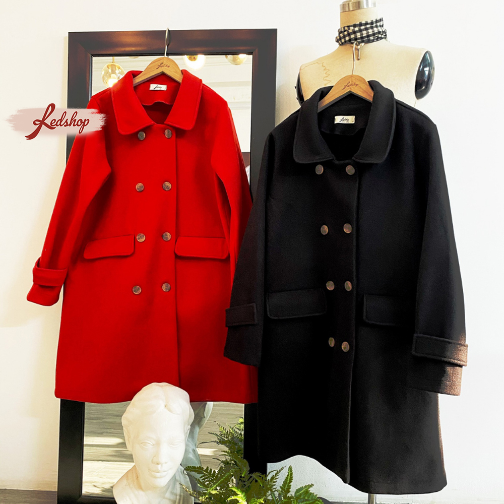Áo khoác dạ nữ dáng dài mùa đông phong cách Hàn Quốc Red Shop 28209