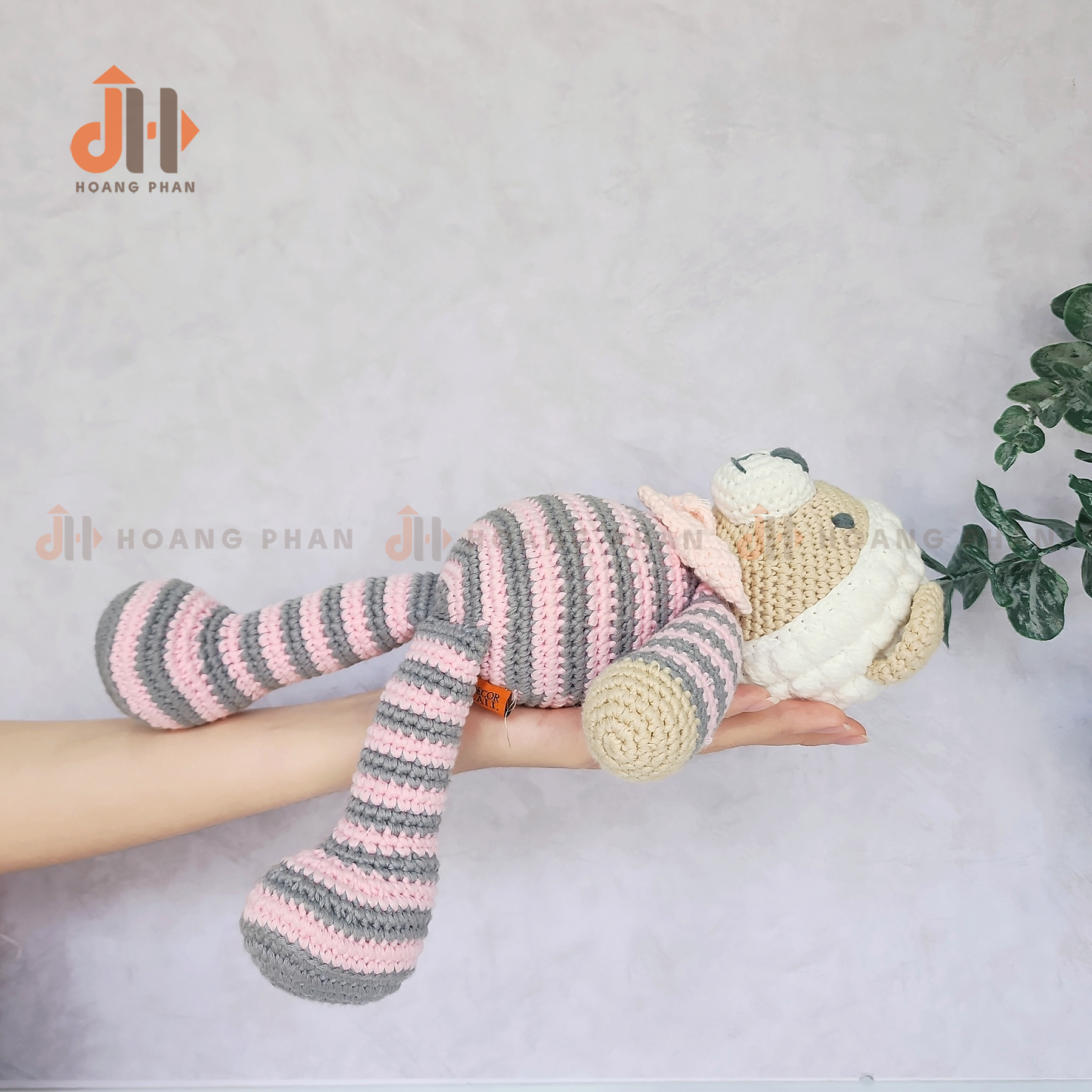 [Thú bông móc len] Gấu Gu Cun Pijama Hồng