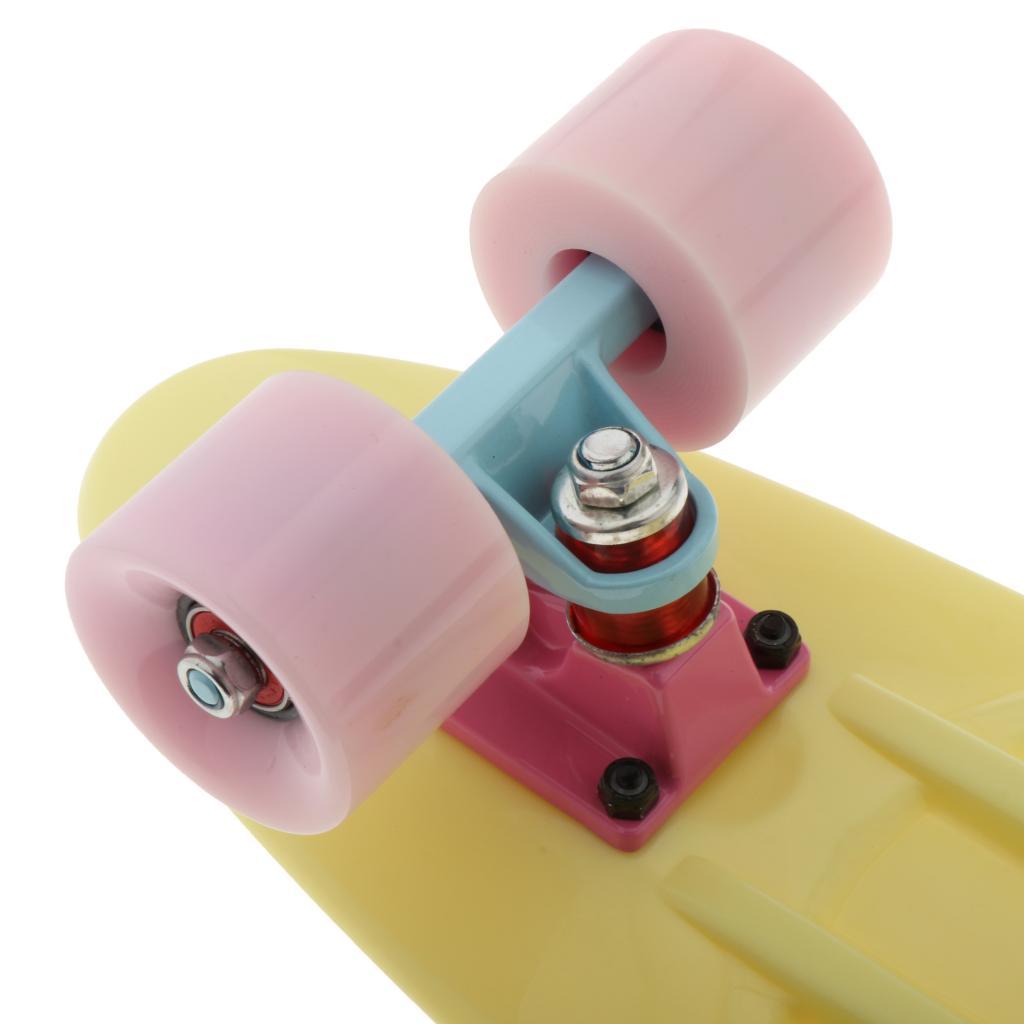 Complete Cruiser Skateboards Skate Board Mini 22 Inch Highly Flexible Plastic Longboard Decks for Beginners Kids Professional with PU Wheels