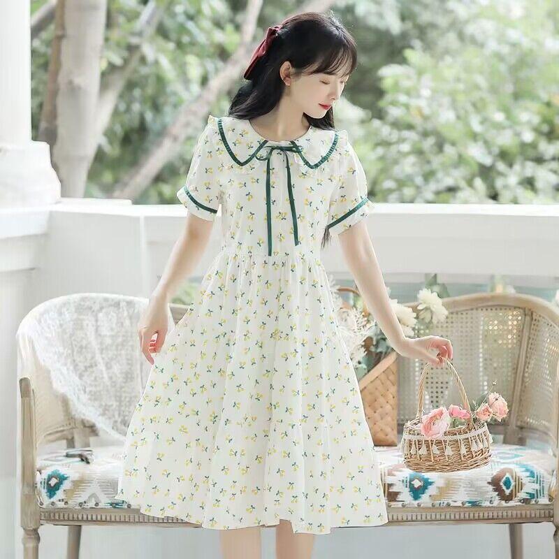 TOBE1SHOP Học sinh trung học ít tươi mát đầm 2023 mùa hè đại học gió một chữ hoa mảnh đầm hiển thị gầy thắt lưng váy nữ
