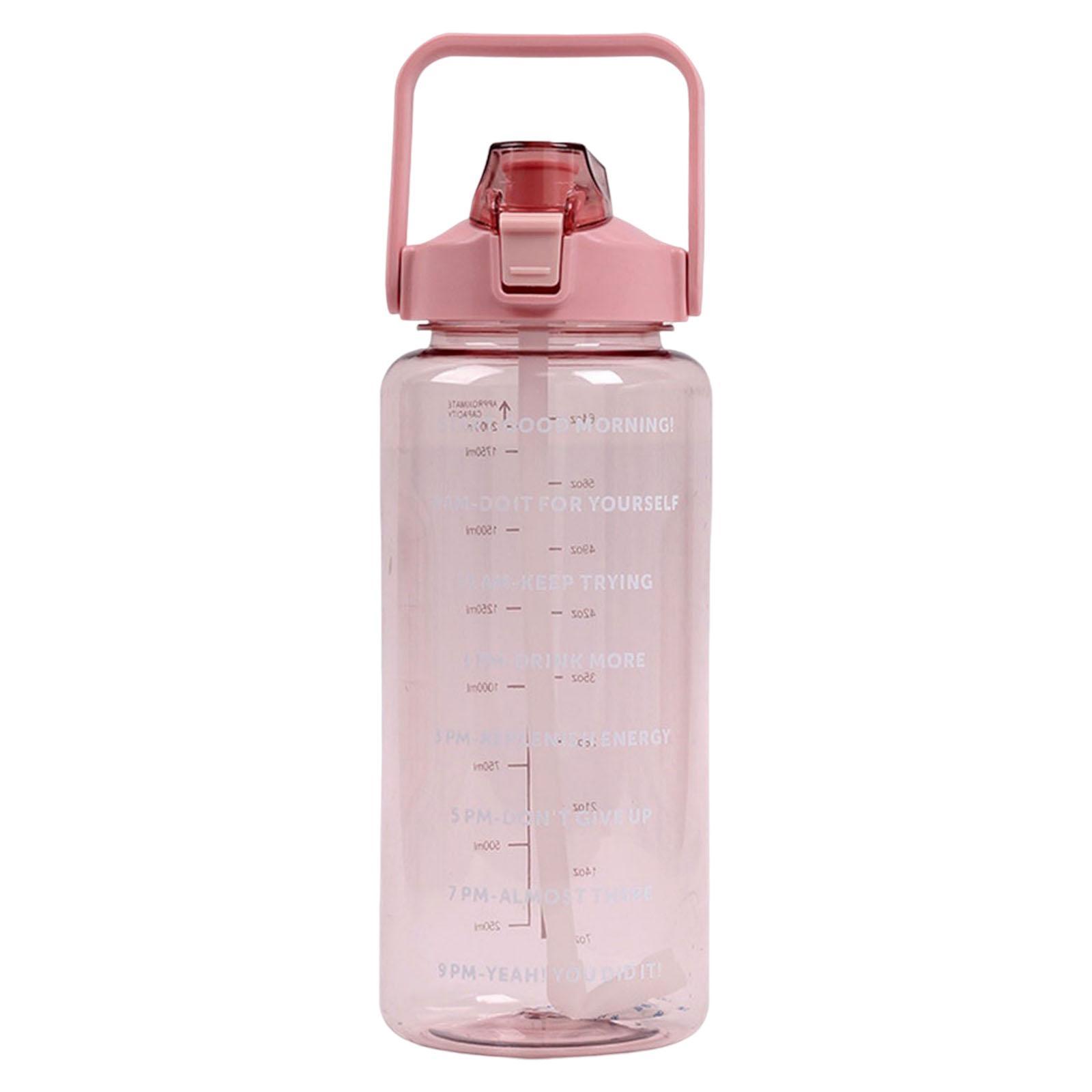 Water Bottle, 67Oz Large Sports Water Bottle for Men, Women, Wide Mouth Water Bottle with Carry Handle, Time Marker and Straw for Fitness Running