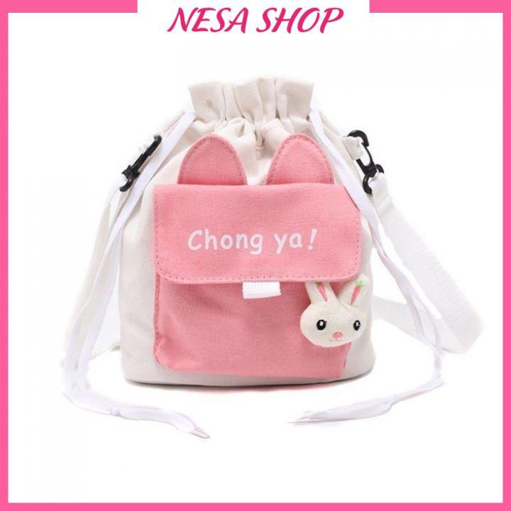 Túi đeo chéo nữ ChongYa vải canvas dây rút lạ mắt, Túi đeo chéo mini đeo đi chơi, đi du lịch NeSa Shop