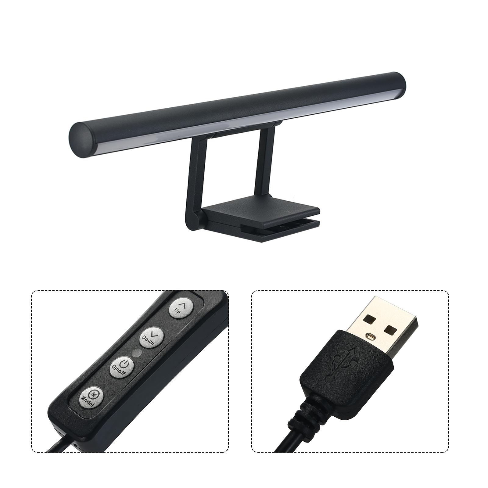 LED Desk Lamp USB Computer Monitor Screen Light Eye Protect Dimmable Table Lamp Bar Home Office Clamp