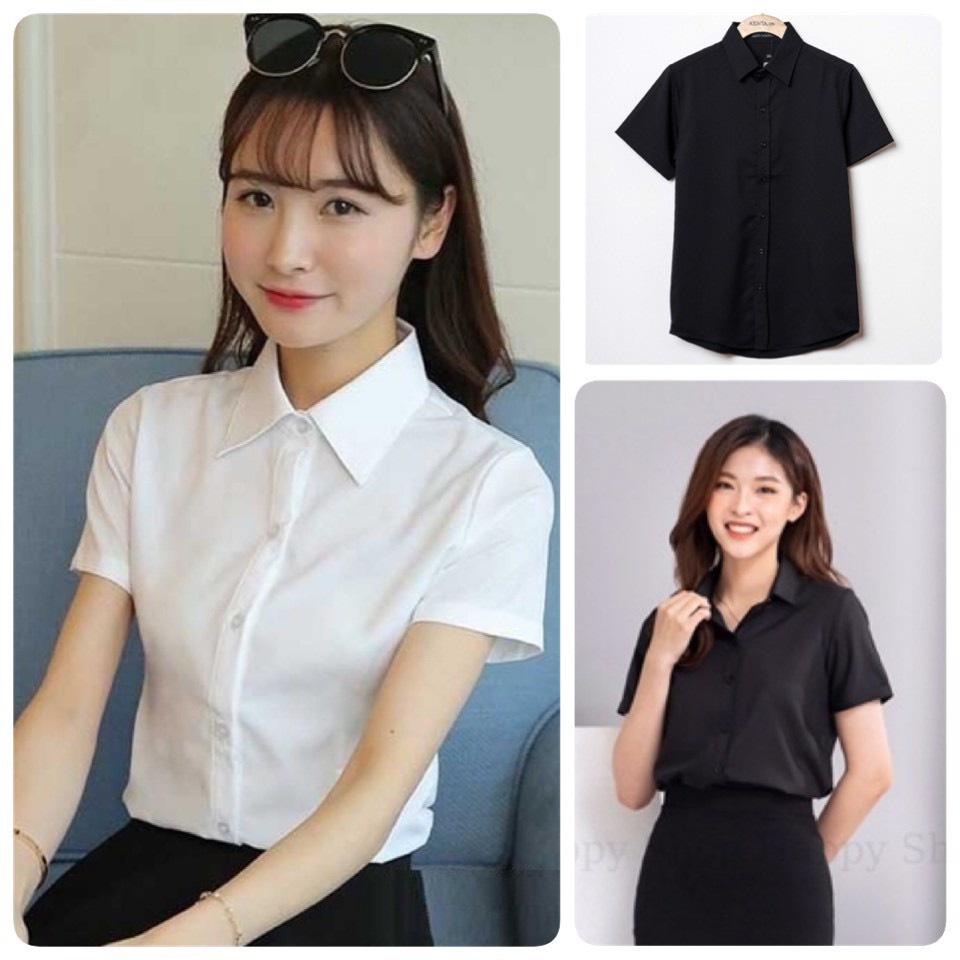 Áo sơ mi nữ ngắn tay công sở , chất liệu mềm mịn , ít nhăn , thiết kế trẻ trung AM99