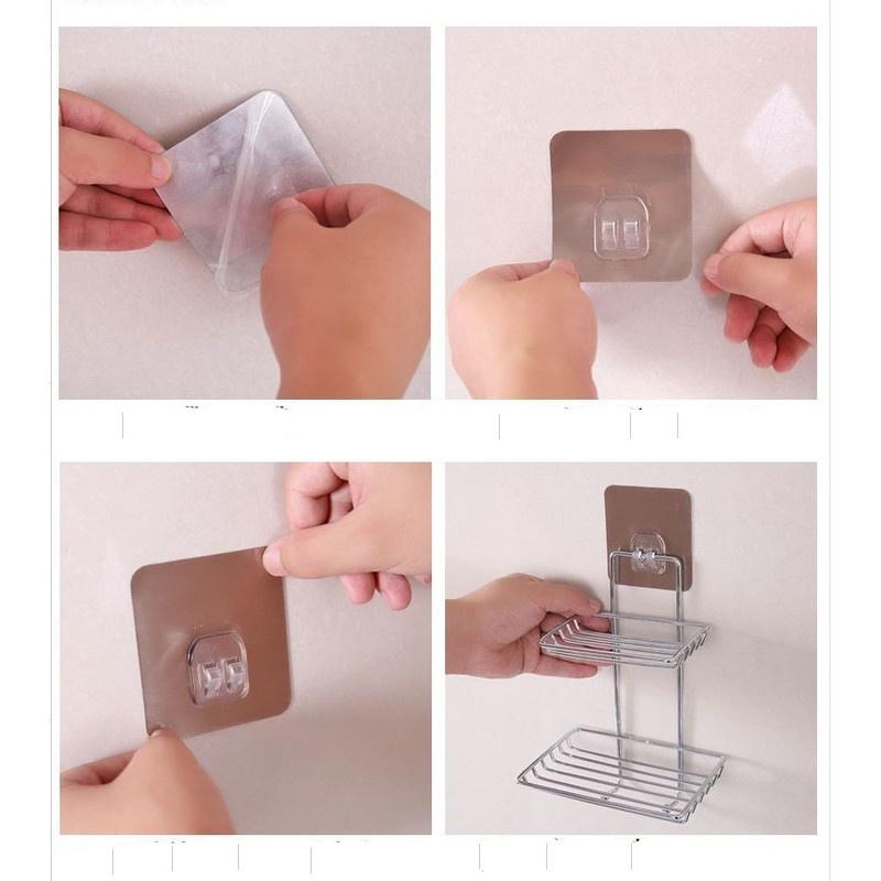 Miếng dán đơn dán đôi thay thế cho kệ góc, kệ nhà tắm đa năng