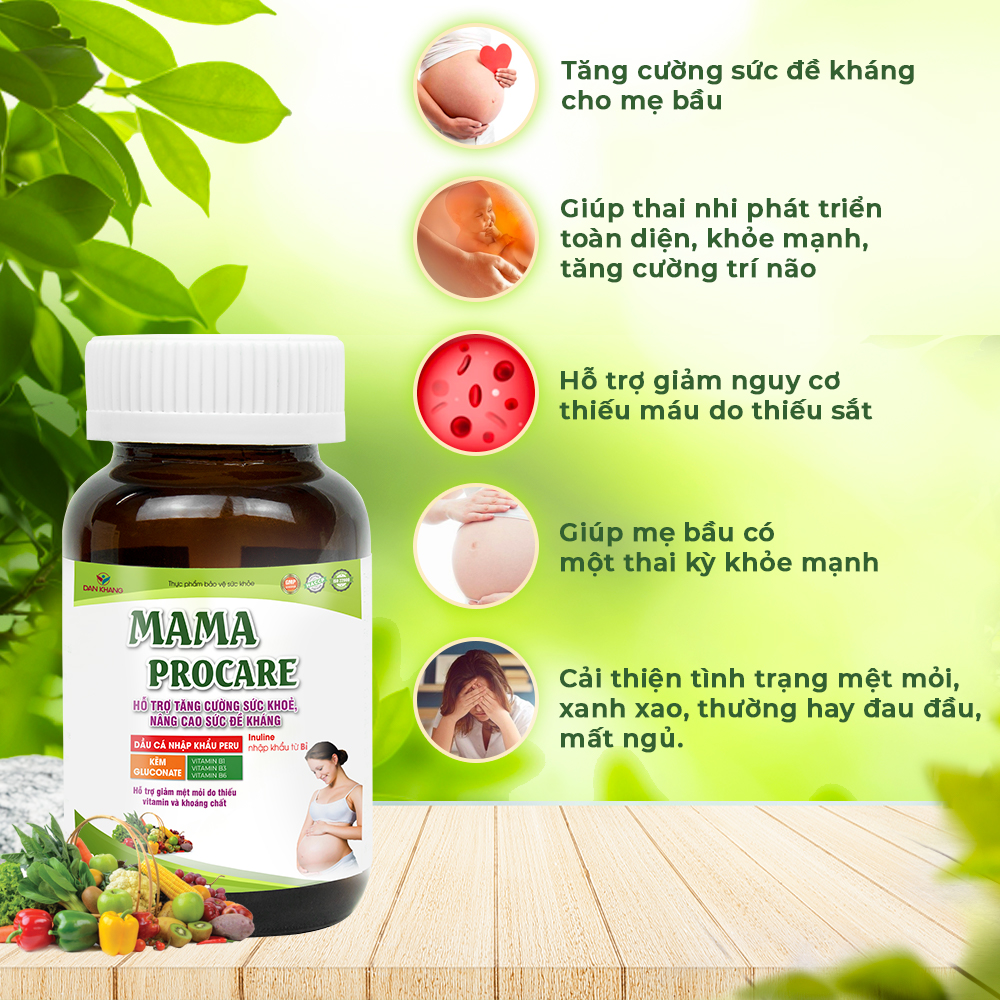 Viên Uống Bổ Sung Vitamin Và Khoáng Chất Cho Phụ Nữ Có Thai Mama Procare Hộp 30 Viên