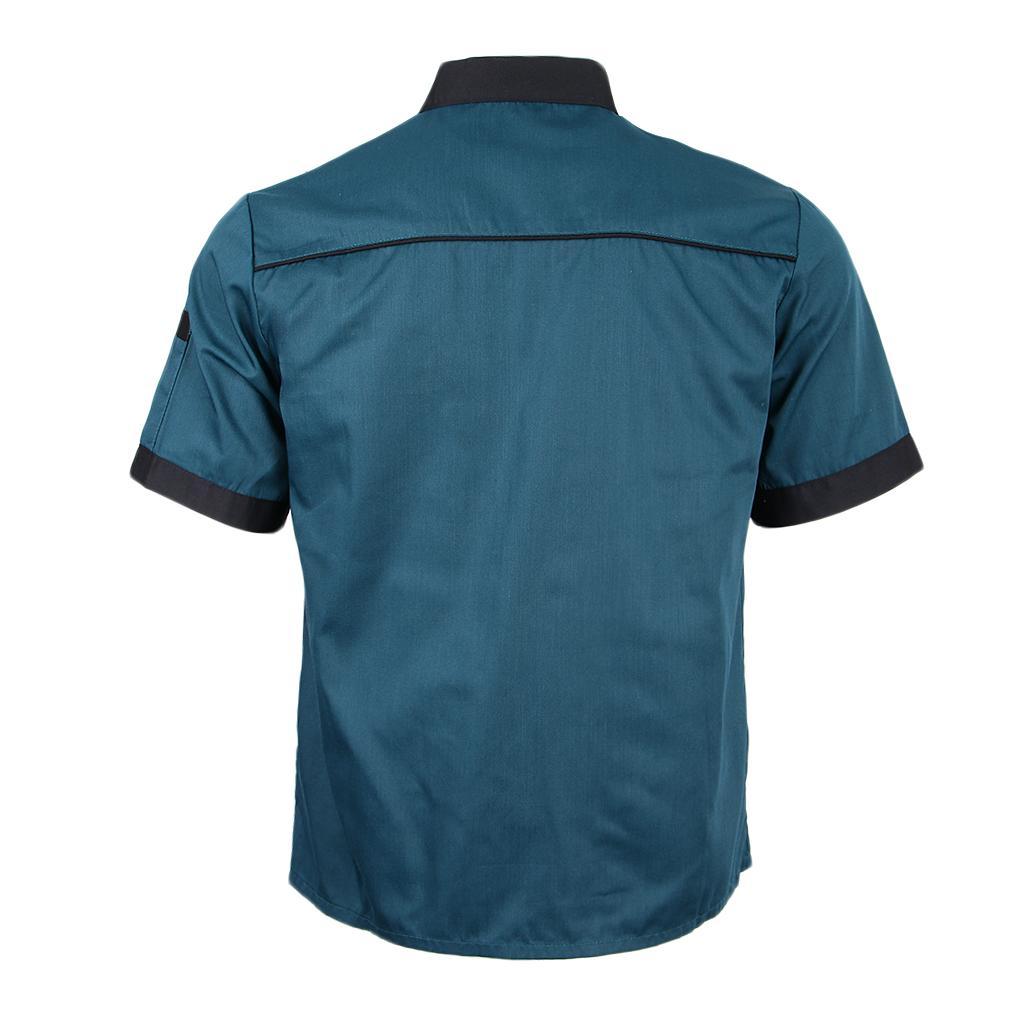 2 Packs Men Women Chef Jacket Coat Uniform Breathable Short Sleeve