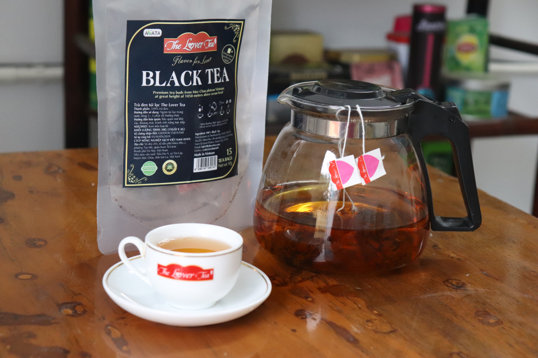 TRÀ ĐEN TÚI LỌC The Lover Tea 30g (15 gói x 2g) - Hồng Trà Mộc Châu cao cấp với túi lọc tự phân hủy