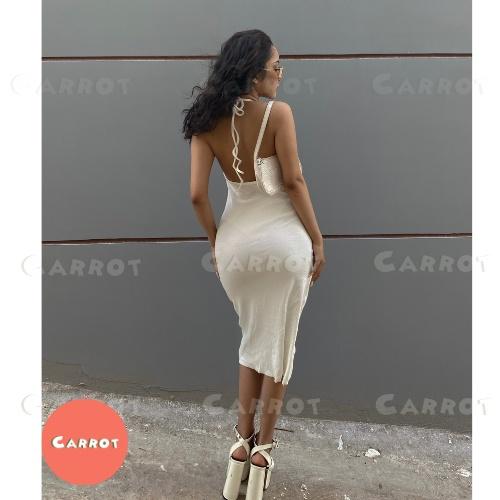 Đầm maxi hở lưng 2 dây ôm body sexy tôn dáng phong cách cổ điển gợi cảm cho nữ carrotxinhdep