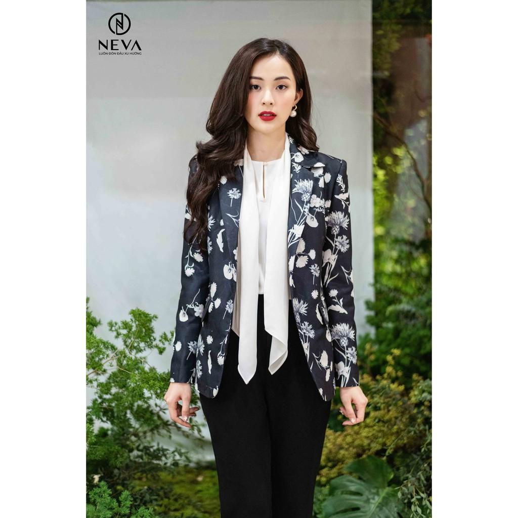 ÁO Vest in hoa đen trắng NEVA – 20F3W620180H011