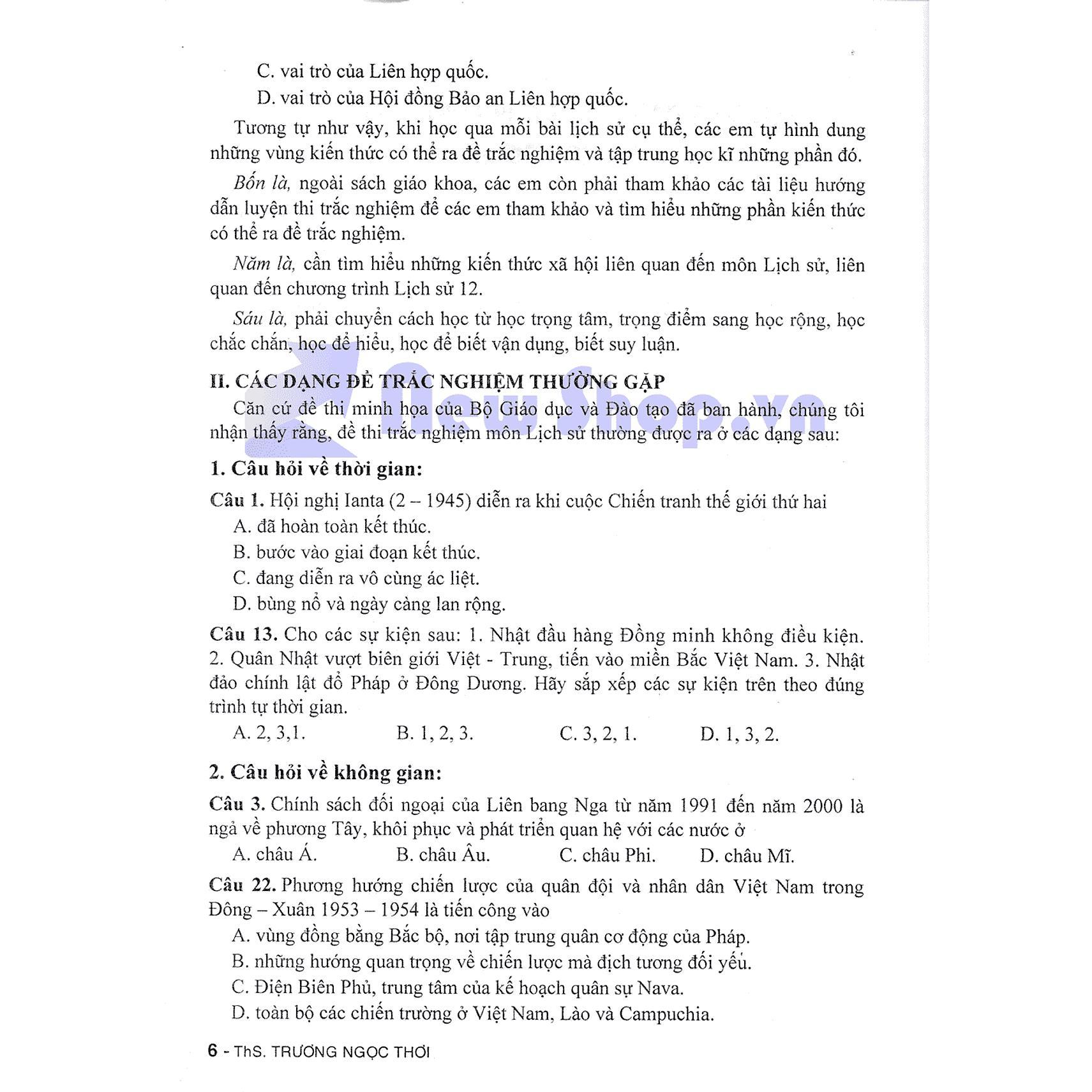 Sách - Phương Pháp Trắc Nghiệm Môn Lịch Sử - Hồng Ân