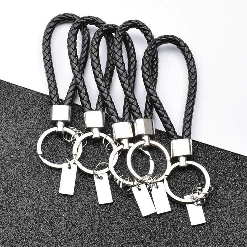 Vòng chìa khóa da bện với vòng chìa khóa bằng thép không gỉ, carabiner và móc vít lý tưởng cho chìa khóa xe hơi - dành cho nam và nữ