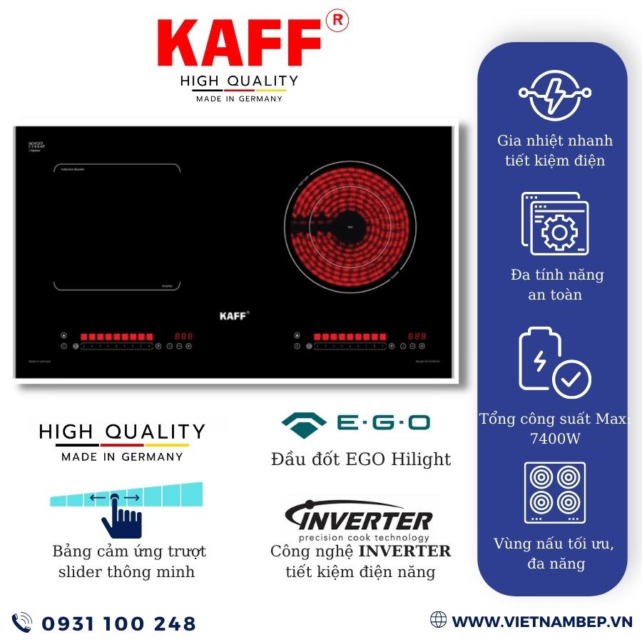 Bếp âm từ hồng ngoại đôi kết hợp nhập khẩu Germany KAFF KF-EG902IH - Hàng Chính Hãng