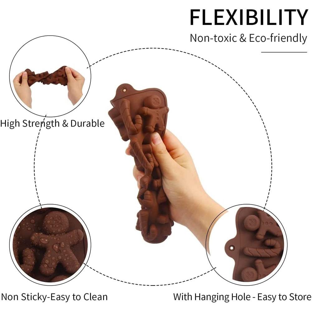 Khuôn Silicone Cây Thông Noel Chuông Giáng Sinh Bông Tuyết Quả Cầu - Khuôn Làm Bánh Fondant Rau Câu Trang Trí